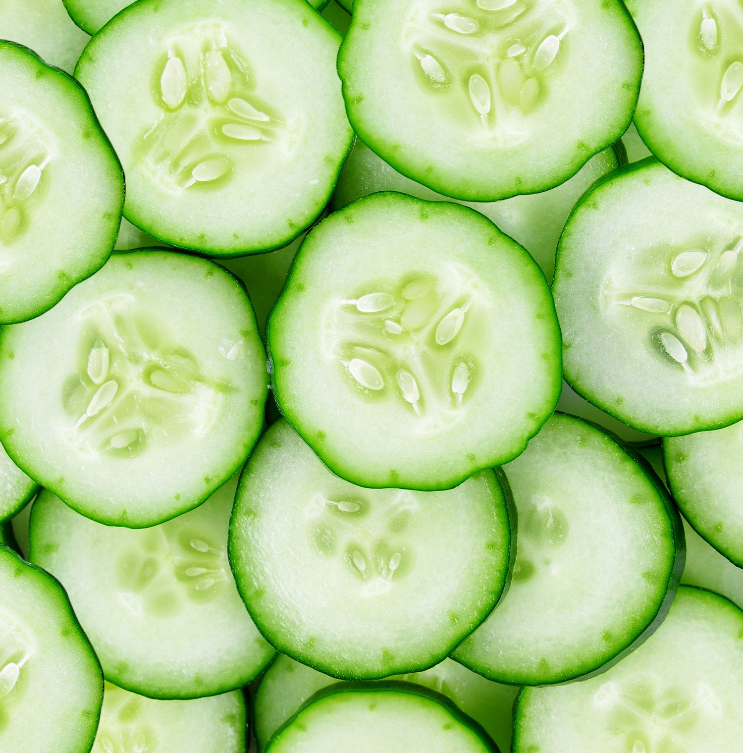 Sliced cucumbers